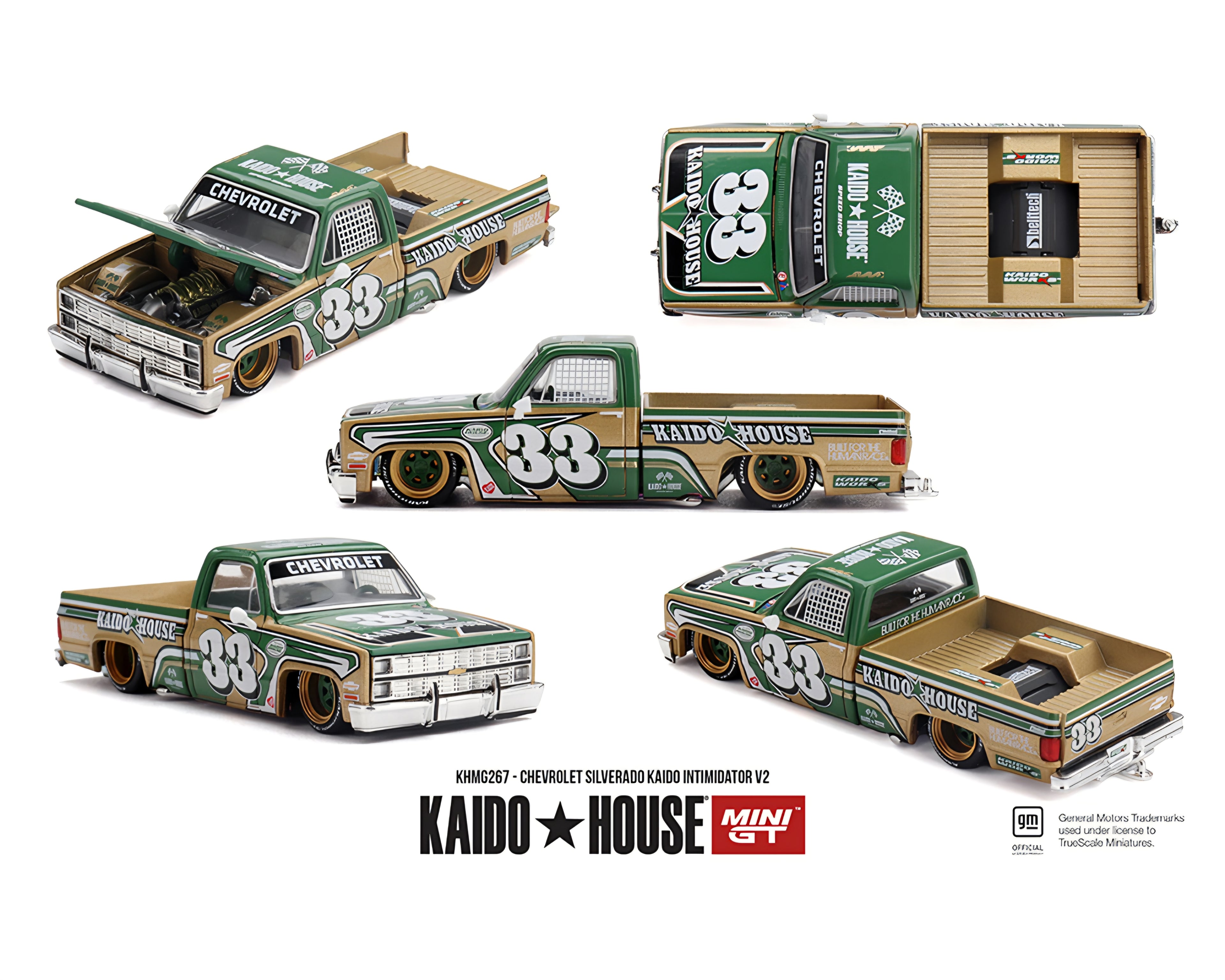 PREORDER Kaido House Chevy Silverado Intimidator V2 Beige/Green *NO CHASE*